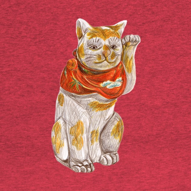 TITILEIN Lucky Cat Drawing by TITILEIN